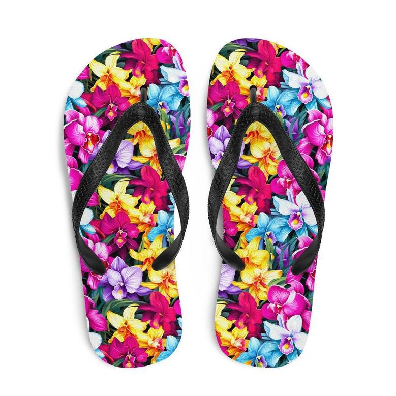 Colorful Orchid Flip Flops