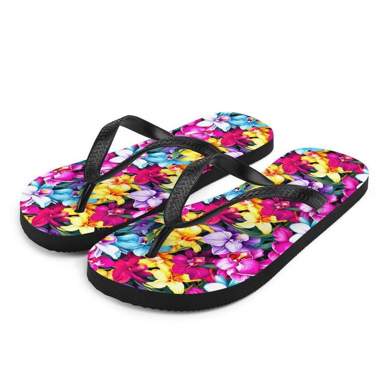 Colorful Orchid Flip Flops