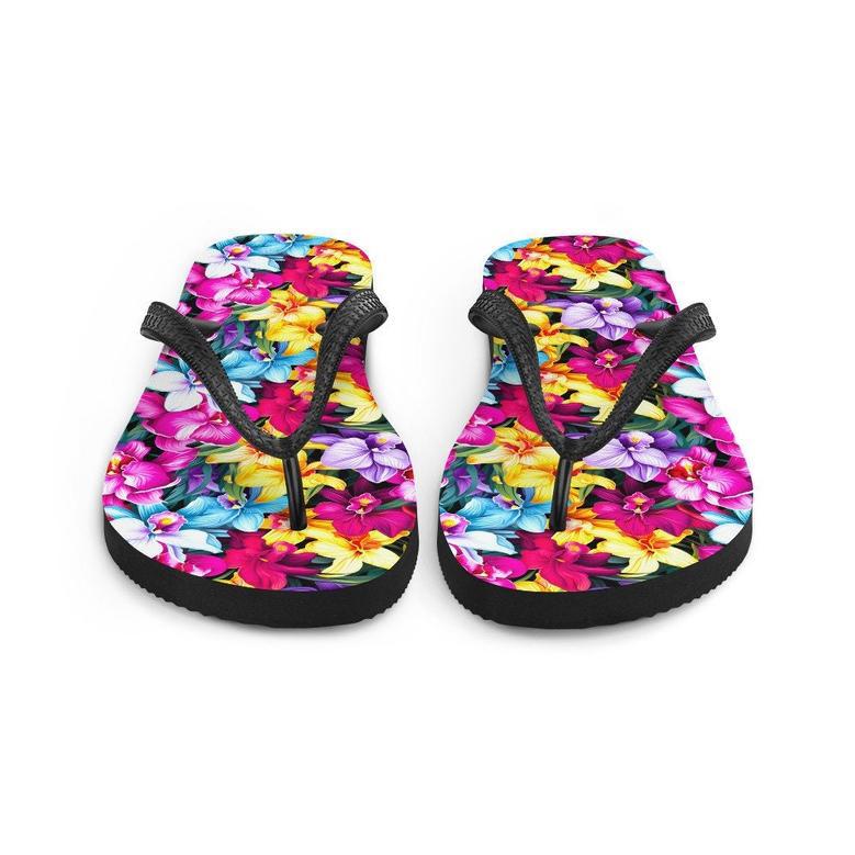 Colorful Orchid Flip Flops