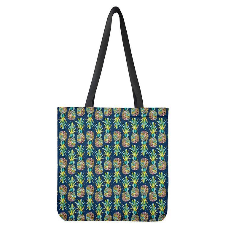 Colorful Pineapple Pattern Print Tote Bag