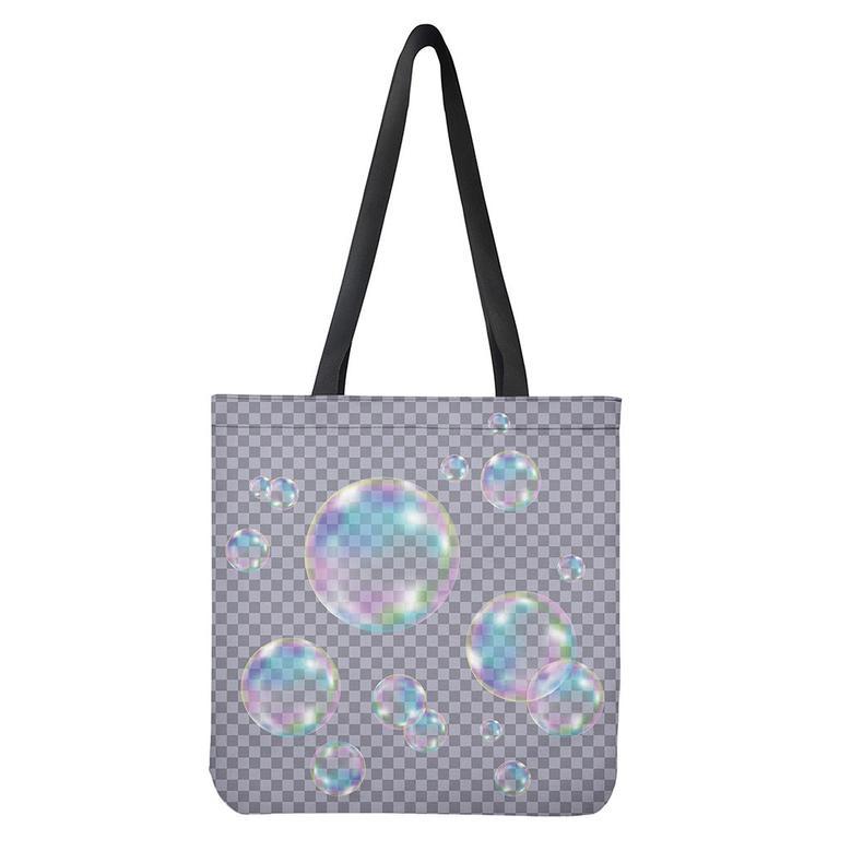 Colorful Soap Bubble Print Tote Bag