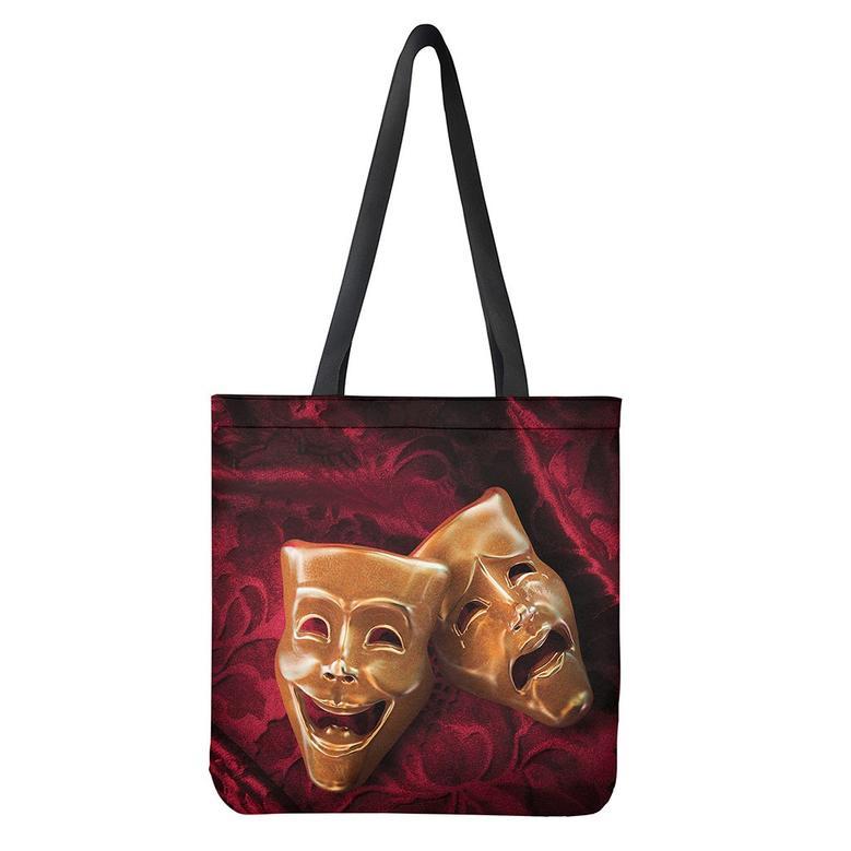 Comedy And Tragedy Theater Masks Print Tote Bag