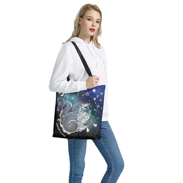 Constellation Of Capricorn Print Tote Bag