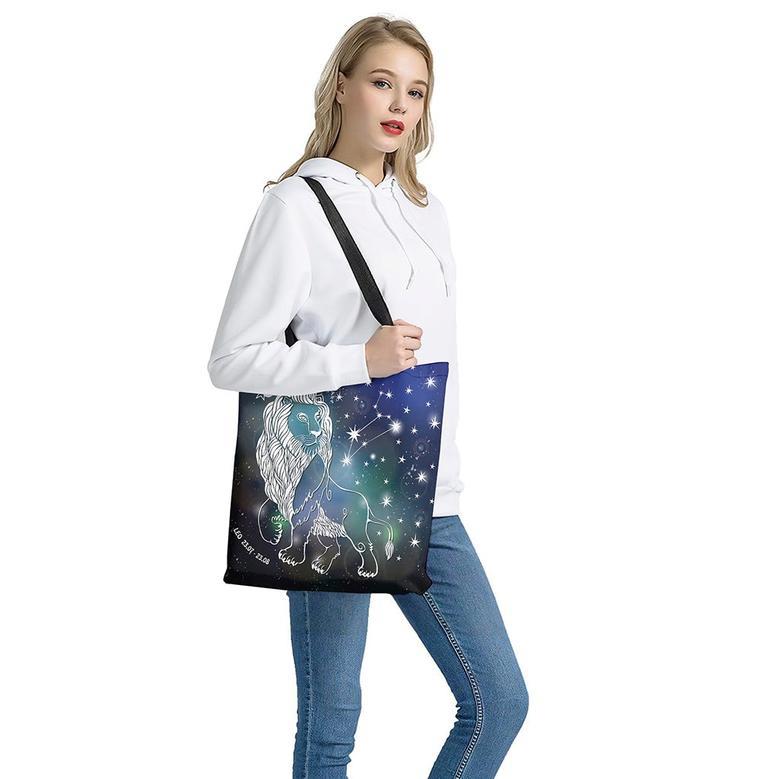 Constellation Of Leo Print Tote Bag