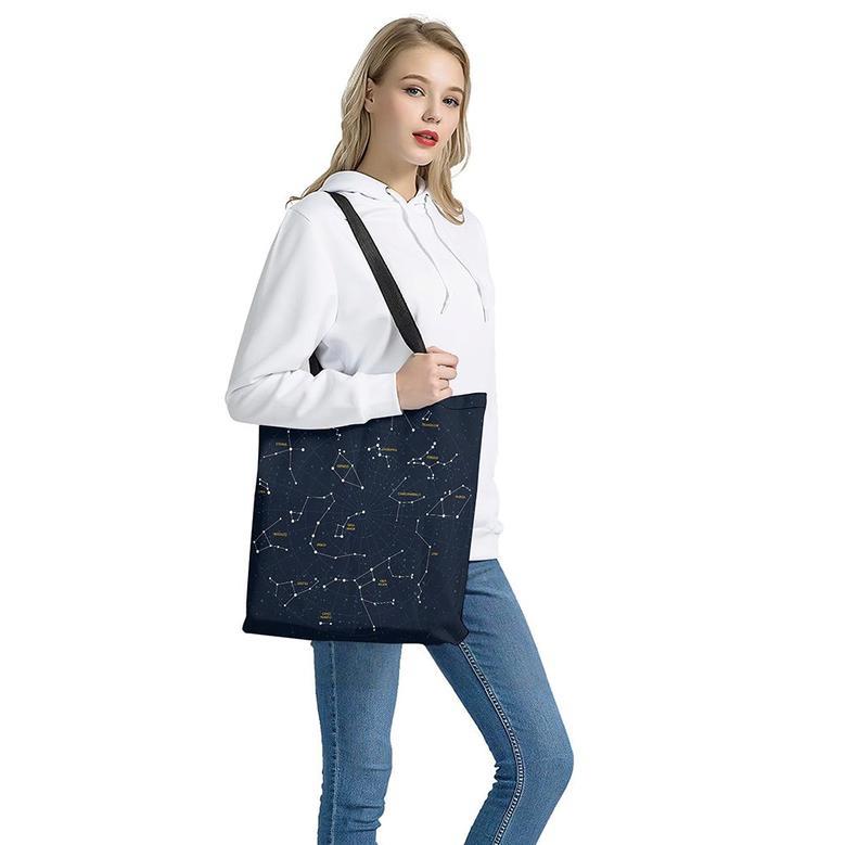 Constellation Sky Map Print Tote Bag