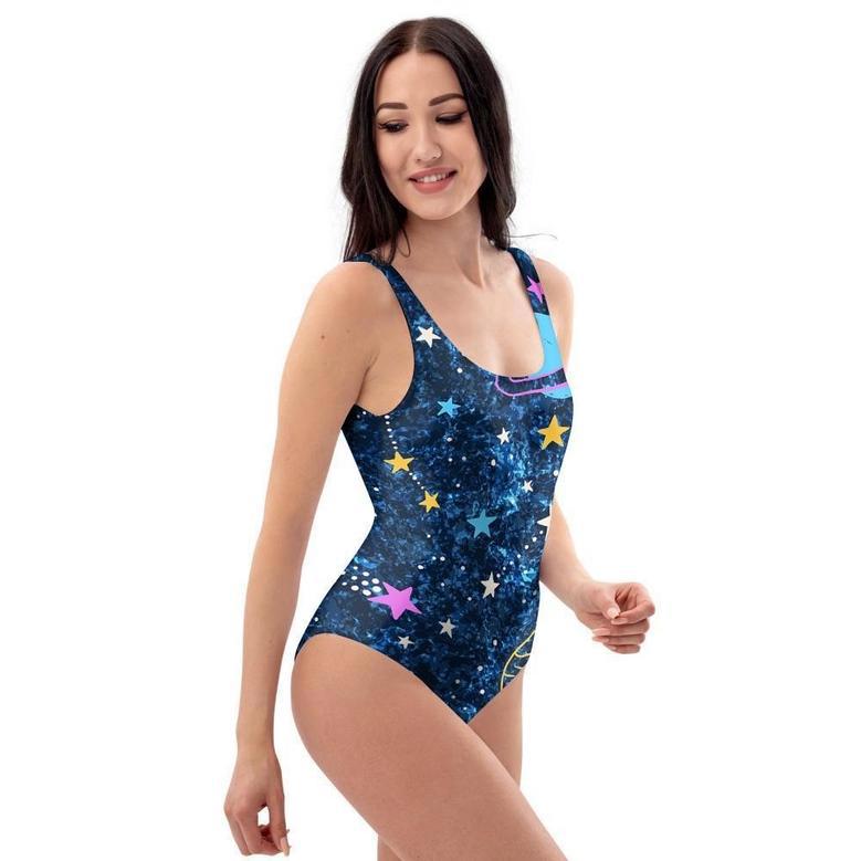 Constellation Star Galaxy Space One Piece Swimsuite