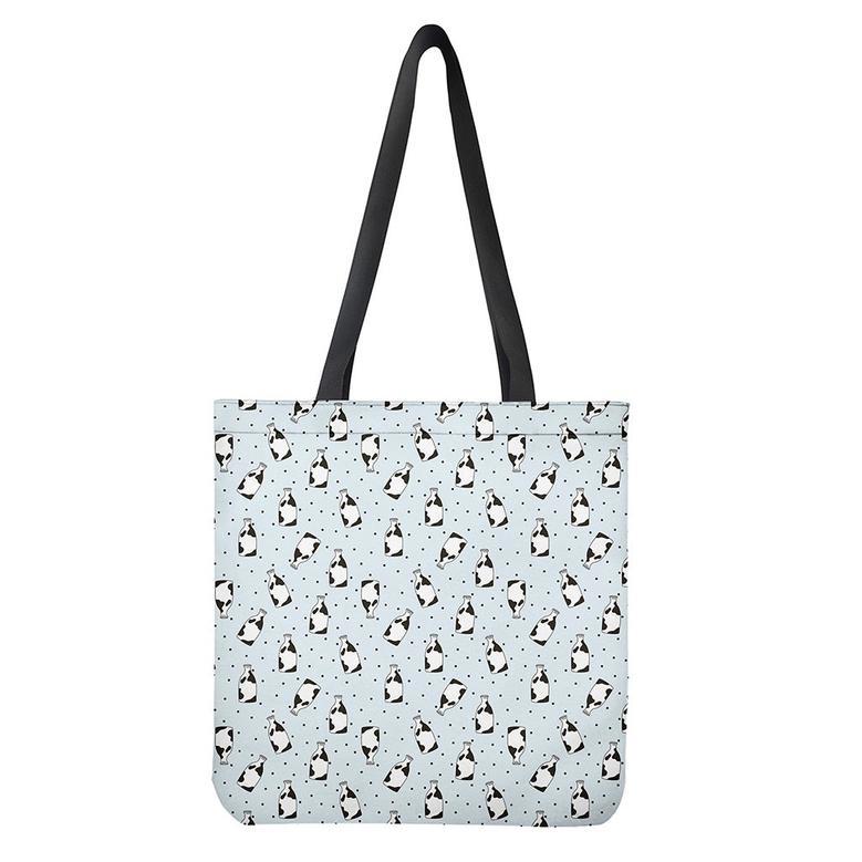 Cow Milk Bottle Pattern Print Tote Bag