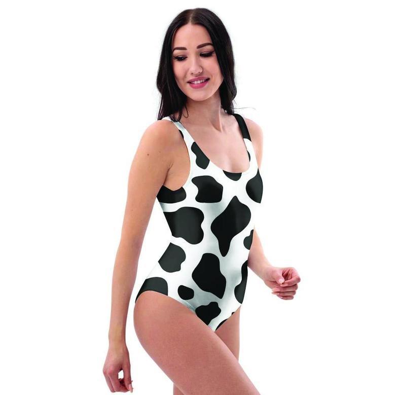 Cow Print One Piece Swimsuite