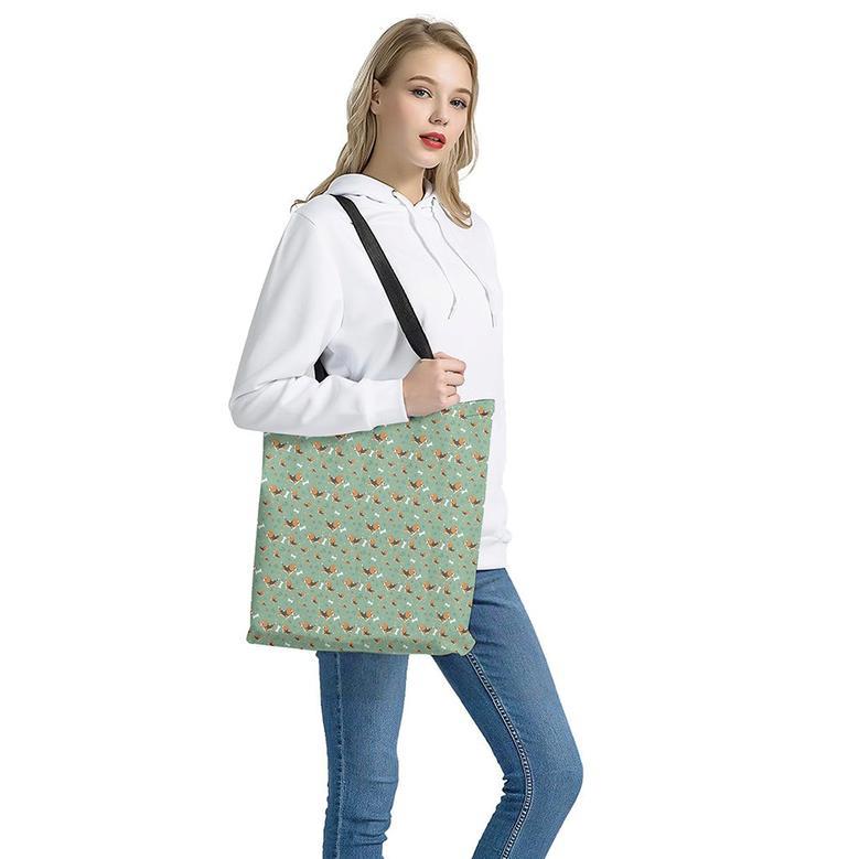 Cute Beagle Puppy Pattern Print Tote Bag