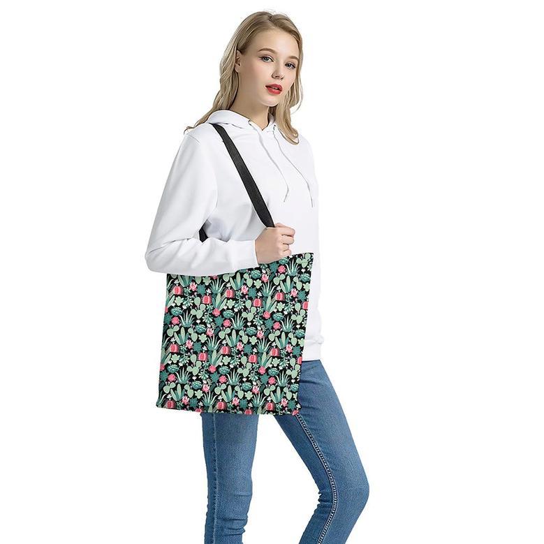 Cute Cactus And Succulent Print Tote Bag