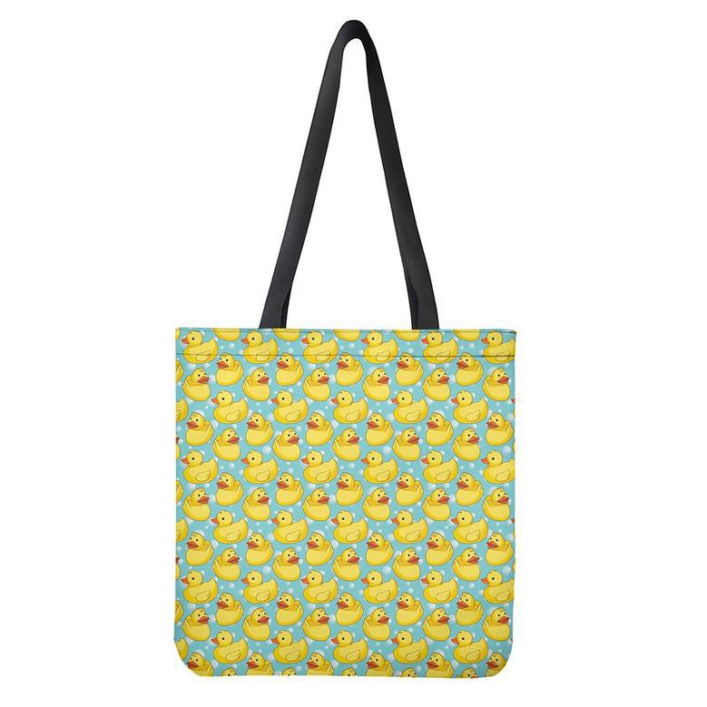 Cute Cartoon Duck Pattern Print Tote Bag