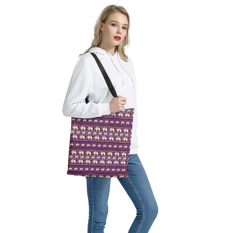 Cute Indian Tribal Elephant Print Tote Bag