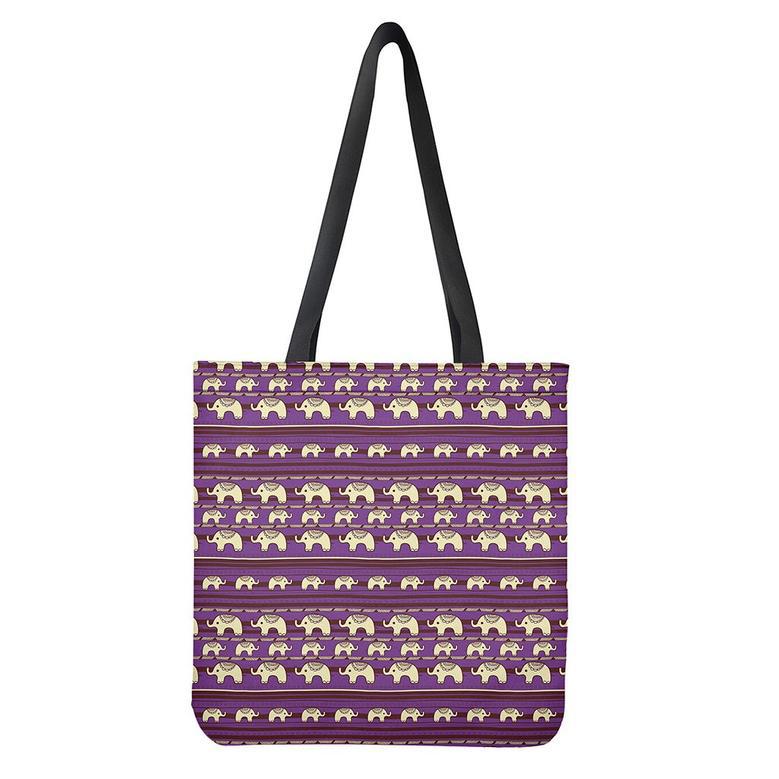 Cute Indian Tribal Elephant Print Tote Bag