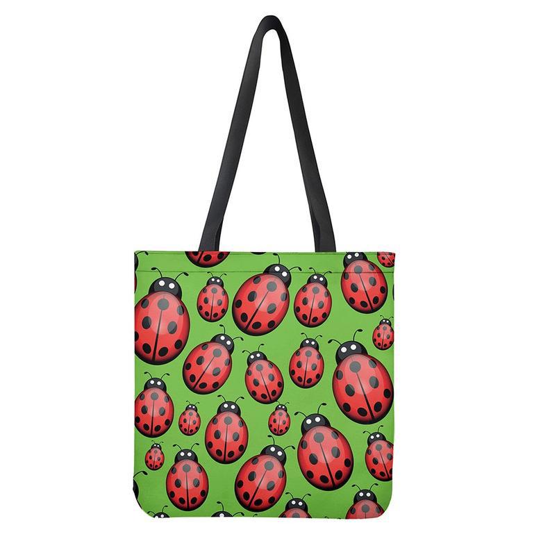 Cute Ladybug Pattern Print Tote Bag