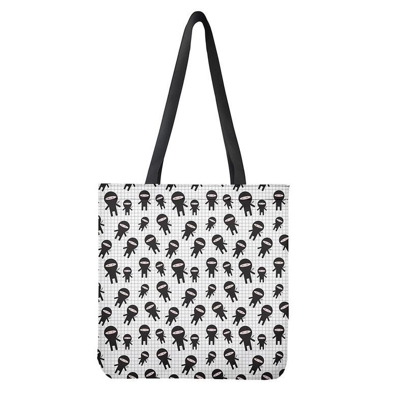 Cute Ninja Pattern Print Tote Bag