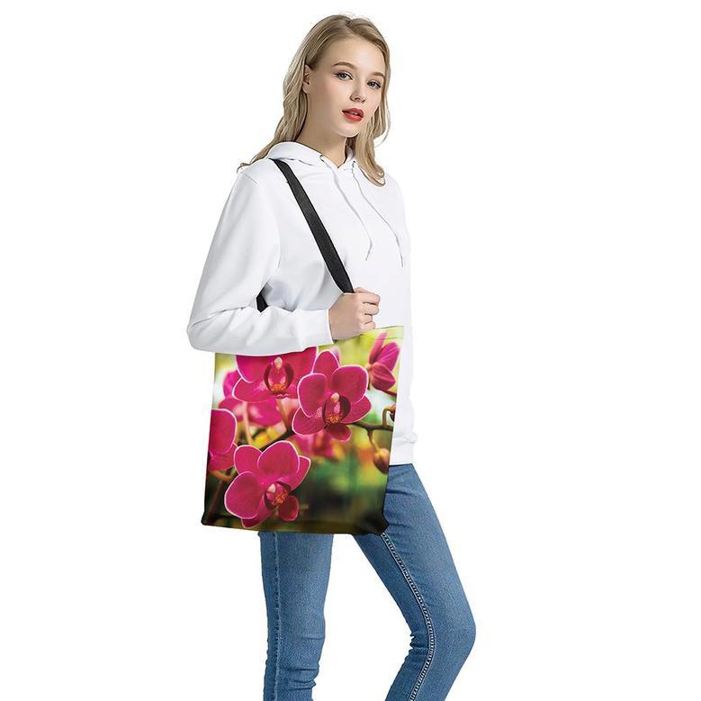 Cute Orchid Print Tote Bag