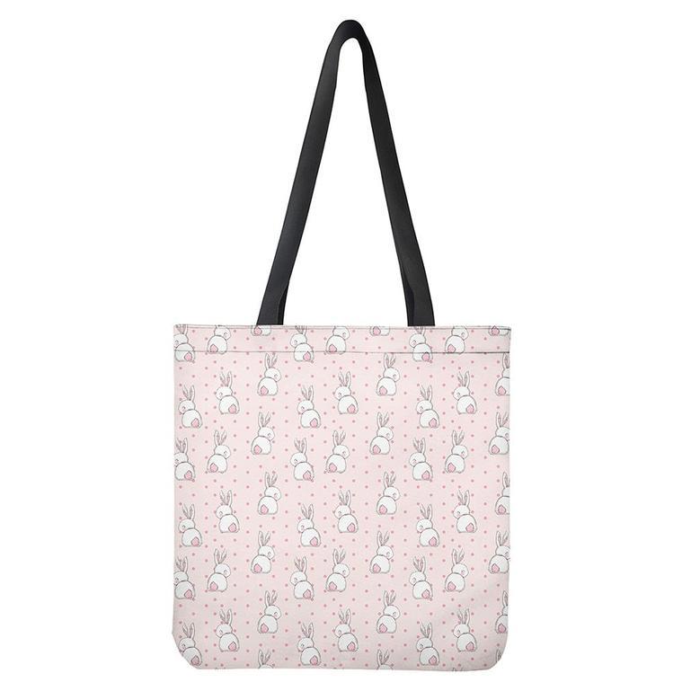 Cute Rabbit Pattern Print Tote Bag