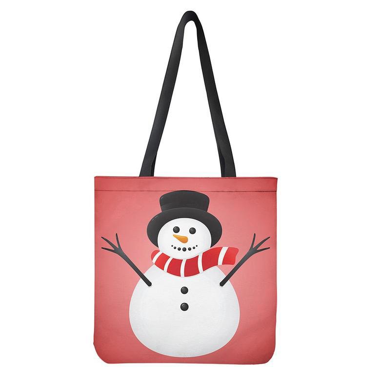 Cute Snowman Print Tote Bag