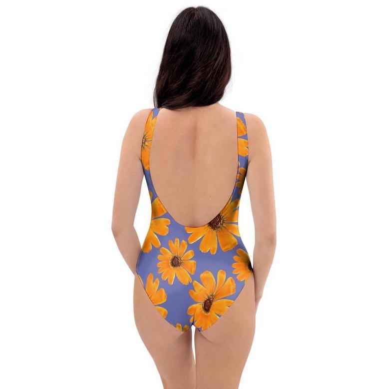 Cute Sunflower One Piece Swimsuite