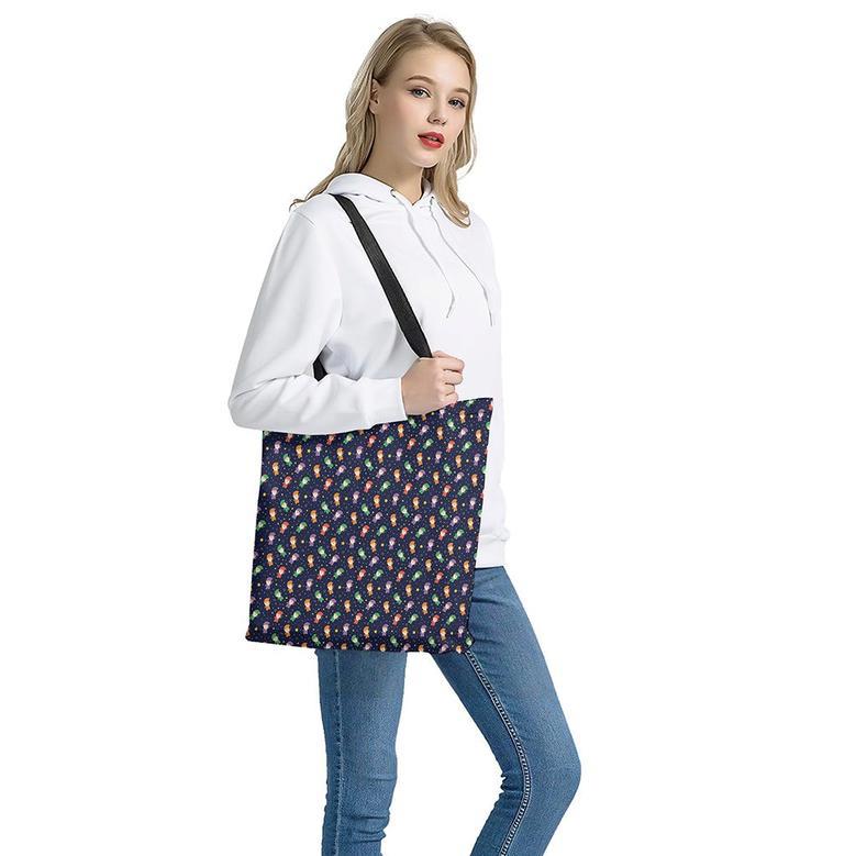 Cute Wizard Pattern Print Tote Bag