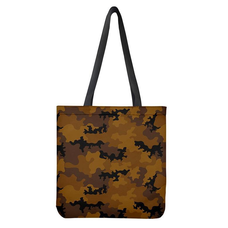 Dark Brown Camouflage Print Tote Bag