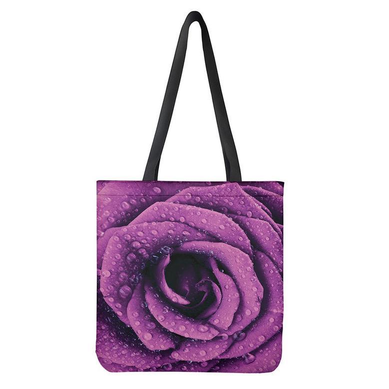 Dark Purple Rose Print Tote Bag