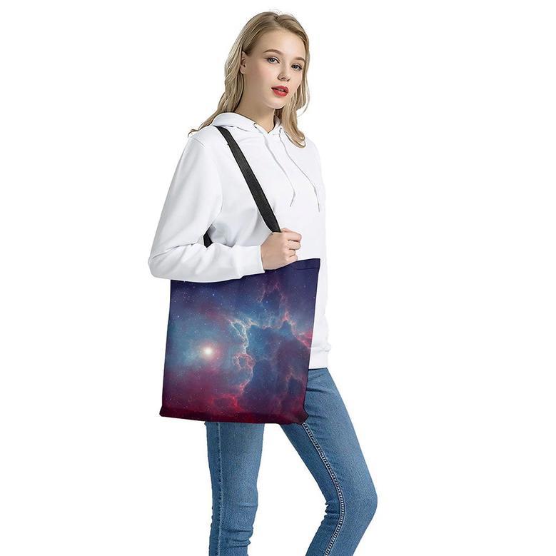 Dark Universe Galaxy Deep Space Print Tote Bag