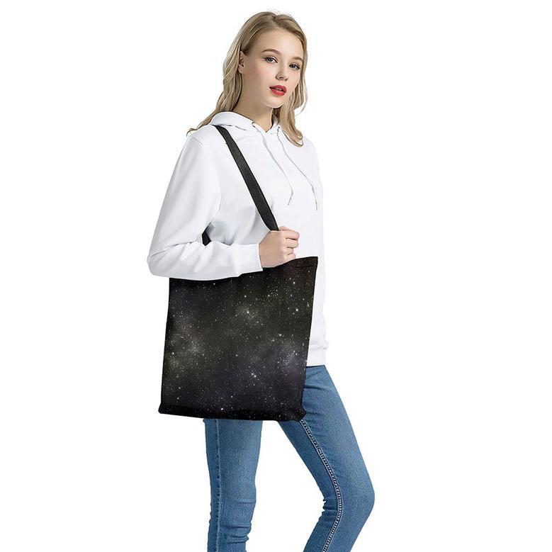 Dark Universe Galaxy Outer Space Print Tote Bag