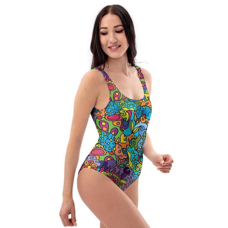 Demon Psychedelic One Piece Swimsuite