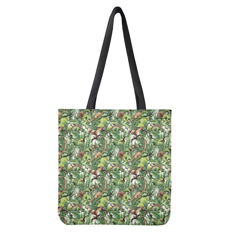 Dinosaur And Prehistoric Plants Print Tote Bag