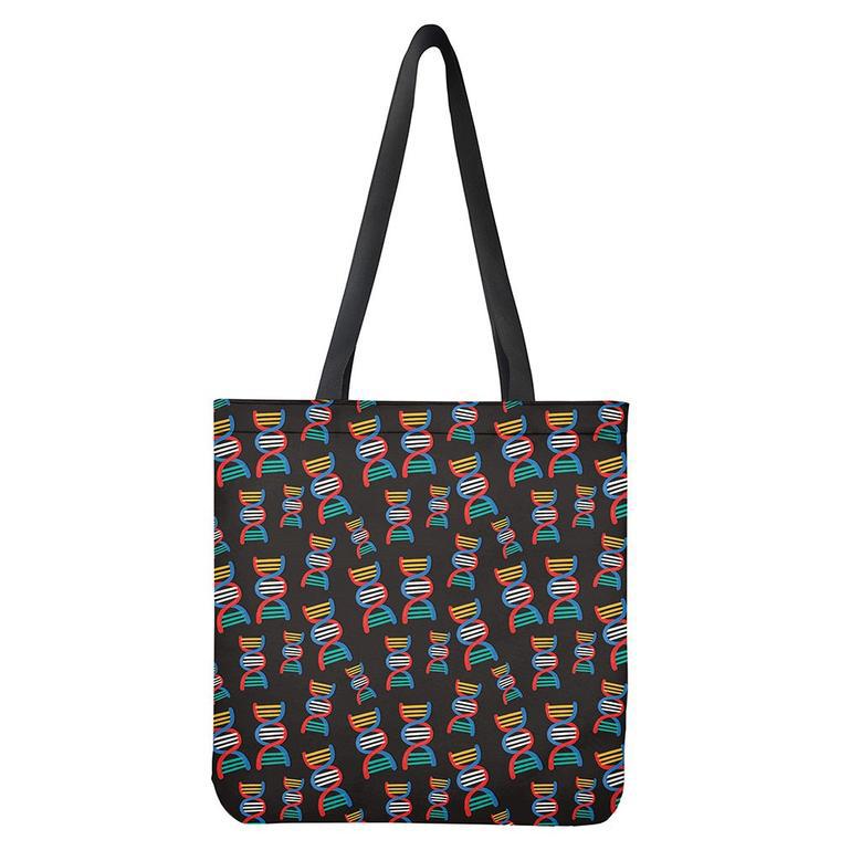 Dna Strands Pattern Print Tote Bag