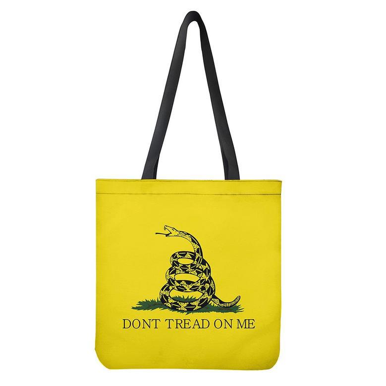 Don't Tread On Me Gadsden Flag Print Tote Bag