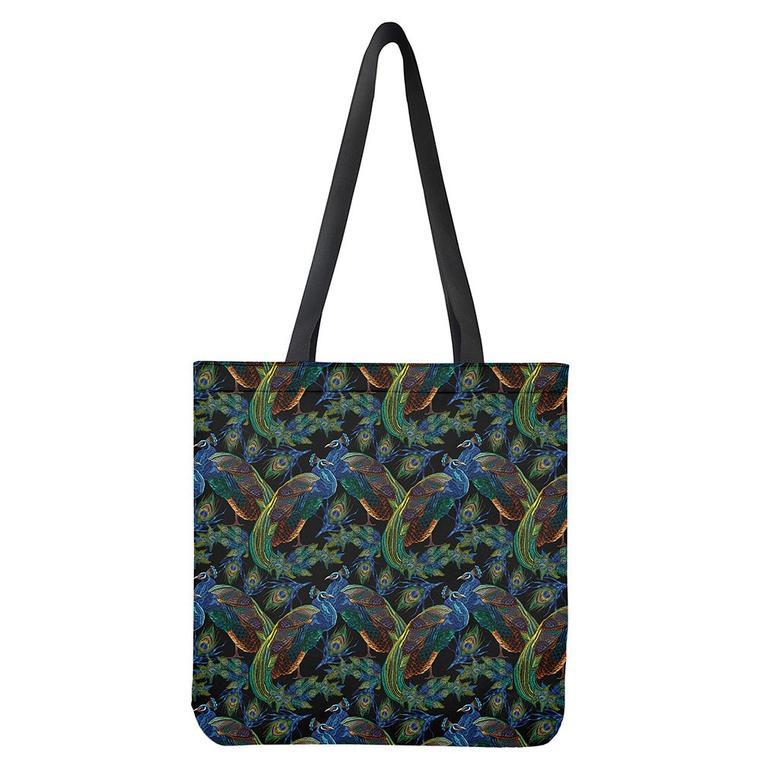 Embroidery Peacock Pattern Print Tote Bag