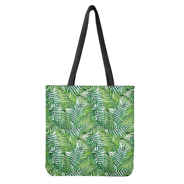 Exotic Tropical Leaf Pattern Print Tote Bag