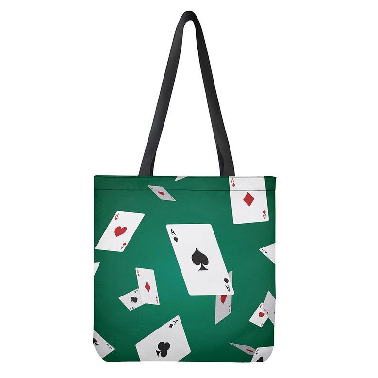 Falling Poker Cards Print Tote Bag