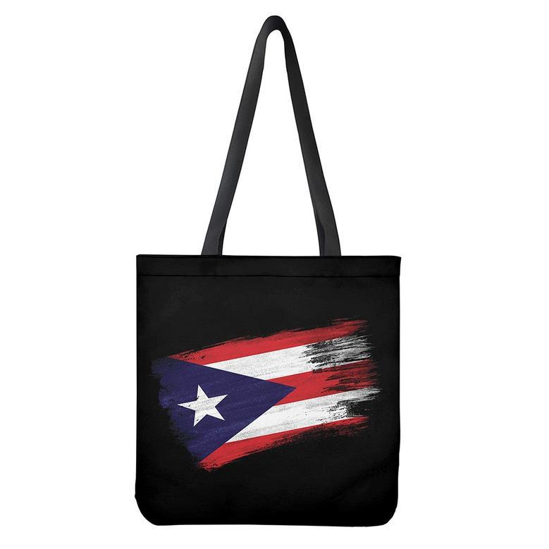 Flag Of Puerto Rico Print Tote Bag