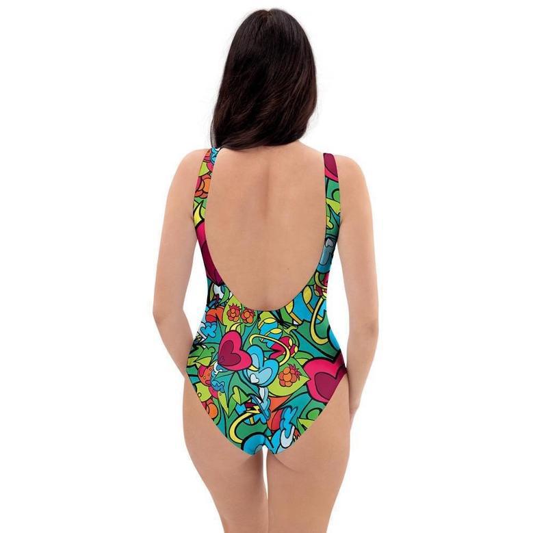 Floral Psychedelic One Piece Swimsuite