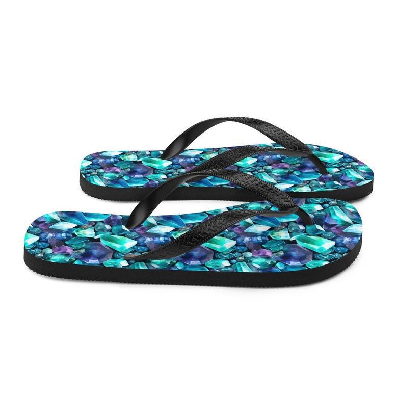 Fluorite Gemstone Pattern Flip Flops