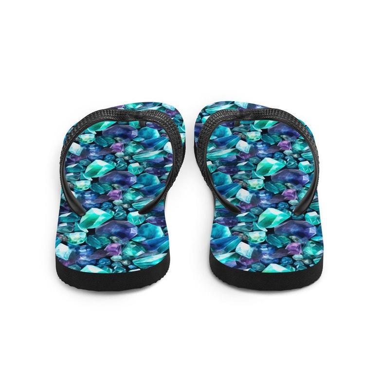 Fluorite Gemstone Pattern Flip Flops