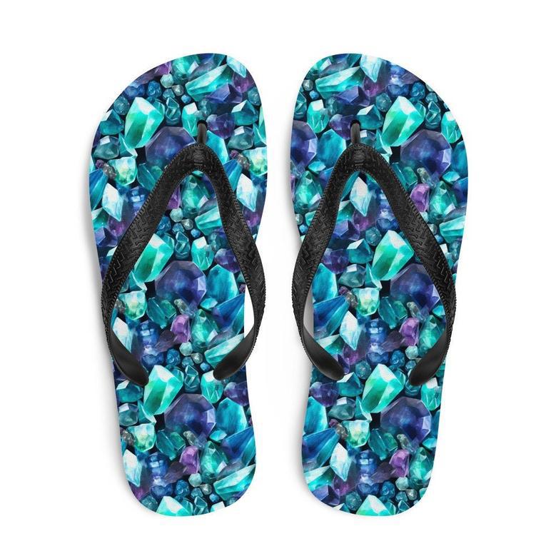 Fluorite Gemstone Pattern Flip Flops