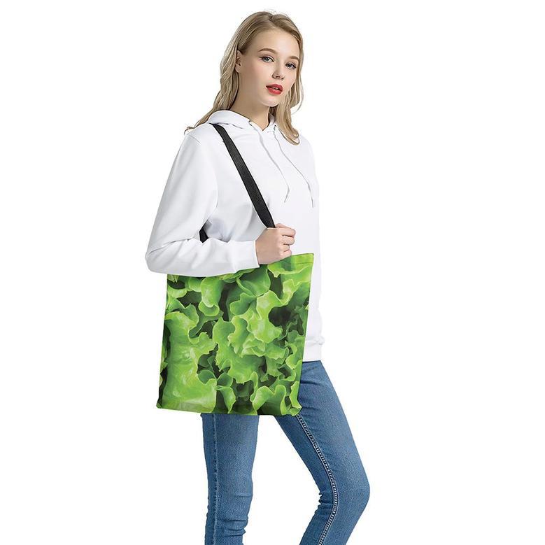 Fresh Lettuce Leaves Print Tote Bag