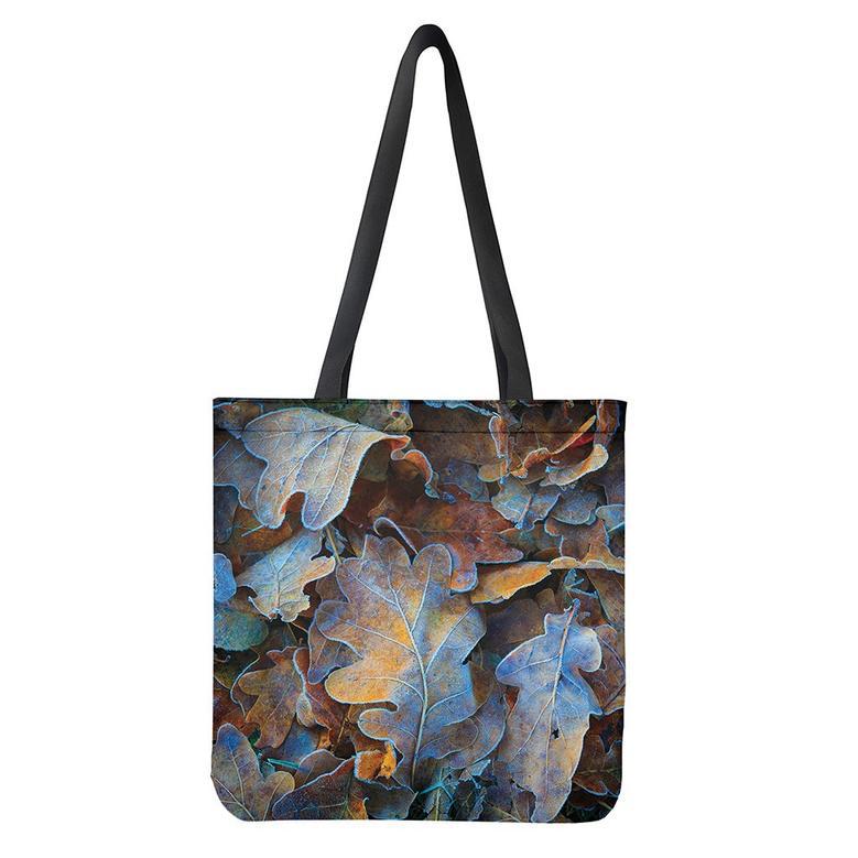 Frozen Oak Leaf Print Tote Bag