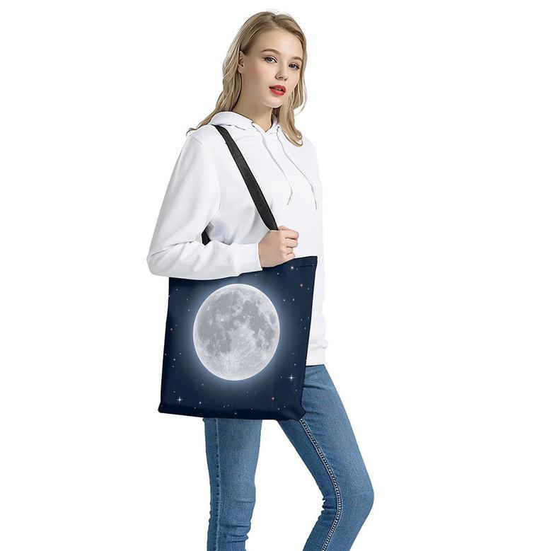 Full Moon Print Tote Bag