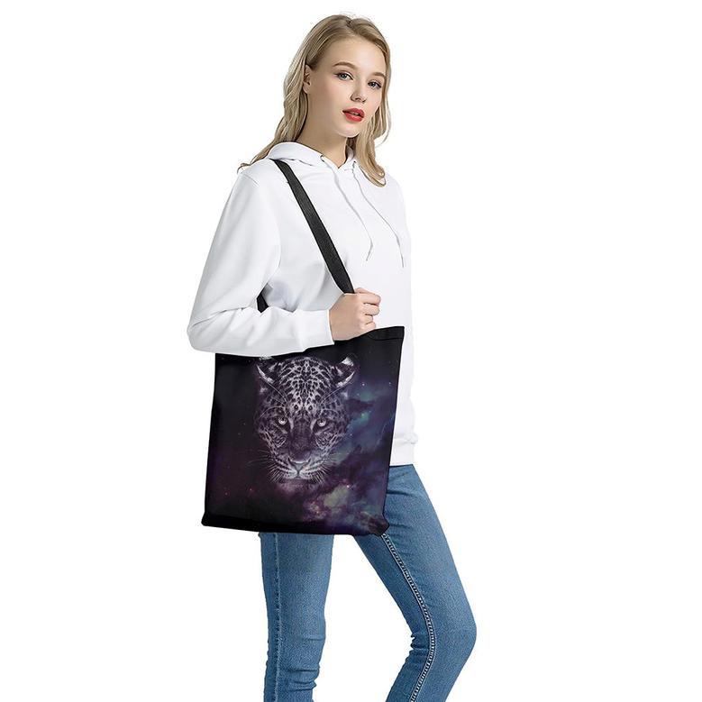 Galaxy Jaguar Print Tote Bag