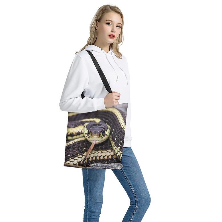 Garter Snake Print Tote Bag