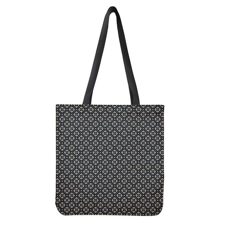 Geometric Floral Print Tote Bag