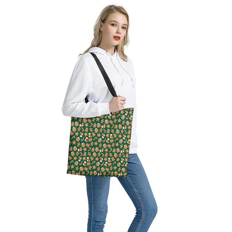 Gingerbread Cookies Pattern Print Tote Bag