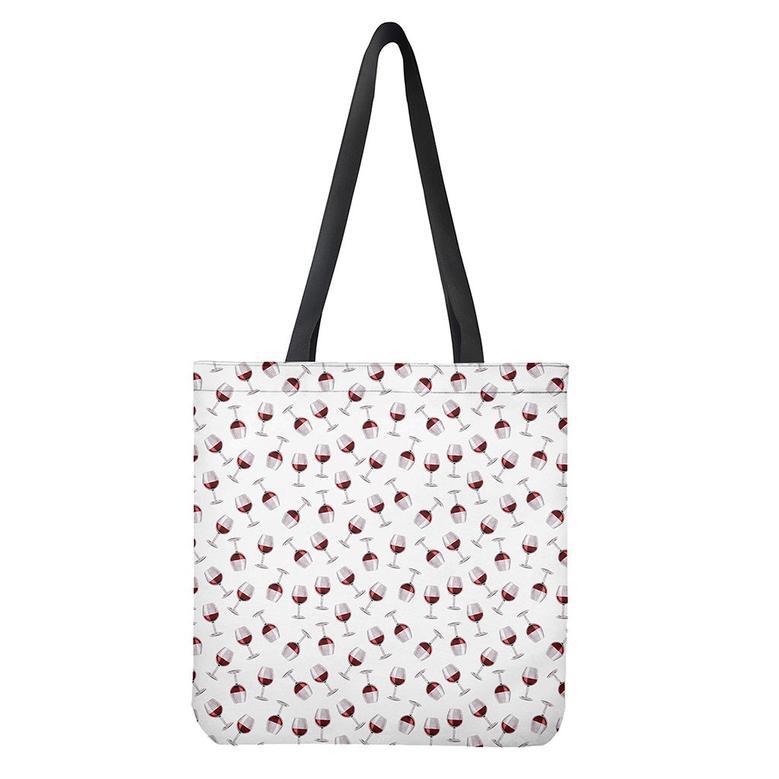 Glasses Of Wine Pattern Print Tote Bag