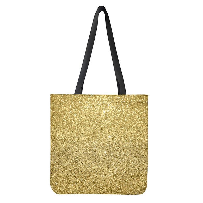 Gold (Not Real) Glitter Print Tote Bag