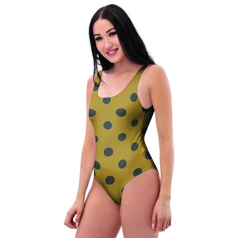 Gold Polka Dot One Piece Swimsuite